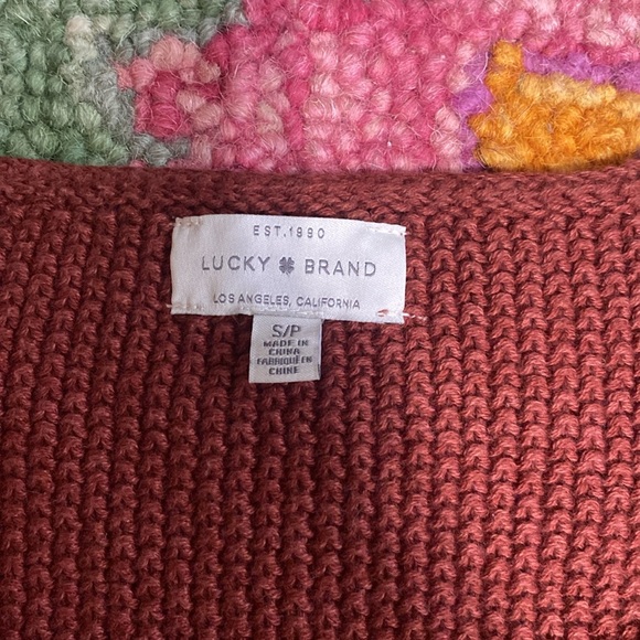 Lucky Brand Rust Colored Sweater u-neck - Picture 2 of 6